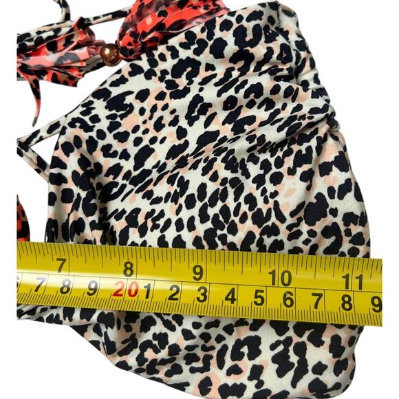 H&M Cheetah Print Orange & White Bikini Top US Size 10 - Picture 3 of 5